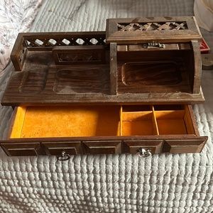 Vintage wooden desk organizer